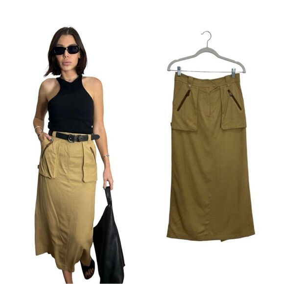 Jonathan Simkhai Cargo Maxi skirt in camel - Picture 1 of 10